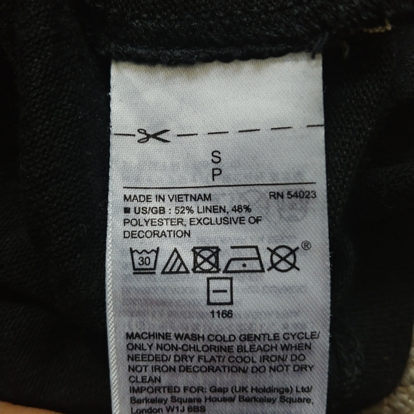 GAP Black Linen Blend Lightweight Top - Picture 4 of 4